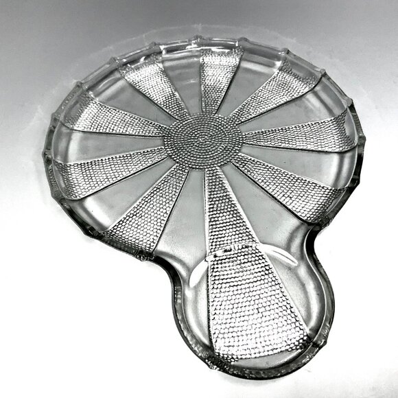 1950s Jeannette Dewdrop Clear Hostess Tray Luncheon Plate Television Snack Set - Picture 7 of 16